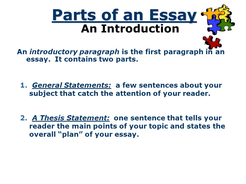 Parts of an Essay